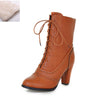 KARINLUNA 2018 Large Sizes 32-43 British Style Women's Brogue Shoes woman Fashion High Heel Lace Up Ankle Boots Autumn Winter